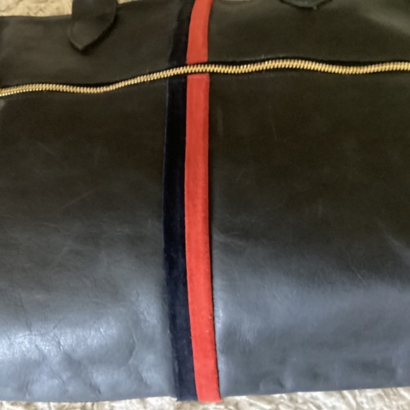 Clare V. Tote Black / Red & Navy Stripe - Picture 2 of 10